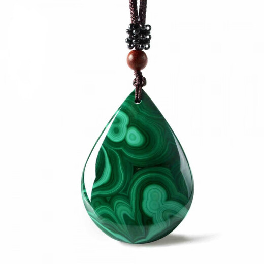 Luxurious natural malachite water drop pendant Hubei green exotic pattern pendant Natural malachite water drop pendant Hubei green exotic pattern pendant