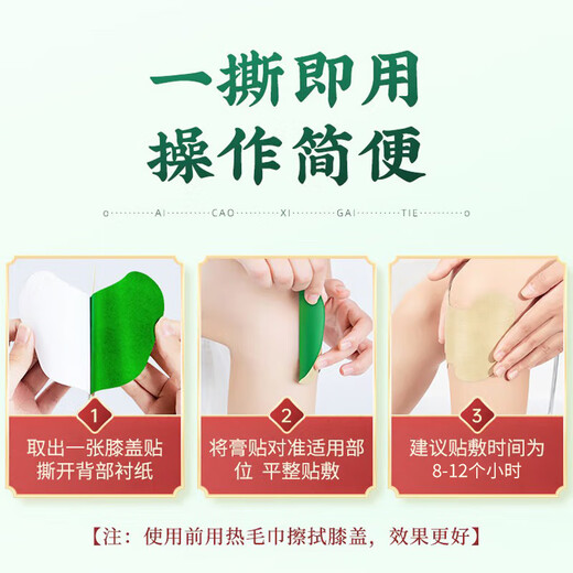 Tong Ren Tang Beifuß-Kniepflaster, gesundes Moxibustionspflaster, Kniegelenk-Beifuß-Patch, 12 Pflaster/Box