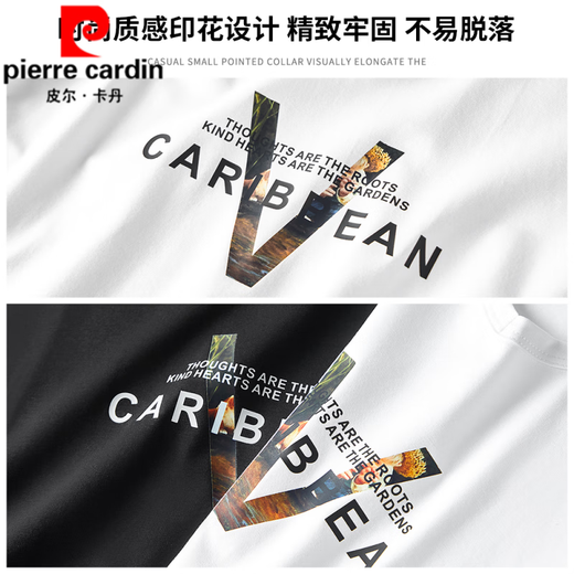 Pierre cardin Modal cotton long-sleeved T-shirt men's 2025 spring and autumn new black trendy printed base shirt underwear top, maroon (15123) XL (suitable for 130-145Jin [Jin equals 0.5 kg])