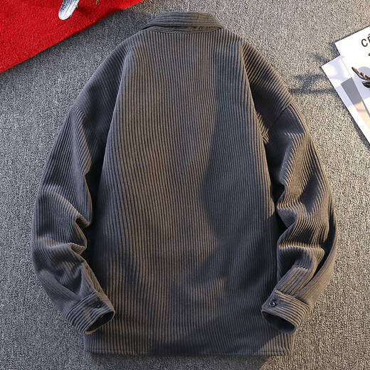 Kuraishi Kazuki trendy brand light luxury coat shirt-style jacket men's 2026 new spring lapel fashion loose top gray XL about 130~155Jin Jin equals 0.5kg can be worn