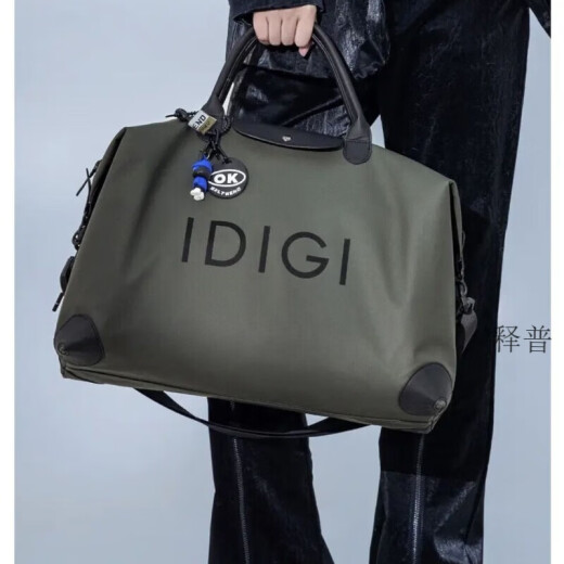 筏芯IDIGI男士秋冬新款多功能简约旅行包健身包轻便斜跨包商务旅行袋 黑色小号