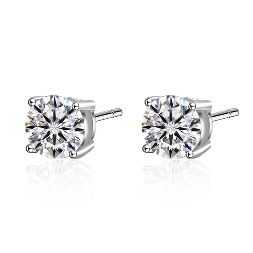 Guanpuge Fat Donglai same style men's platinum earrings, silver moissanite super flash men's platinum gold earrings with diamonds, four prongs, no need to pick off 1/pair 6.5mm (one carat) one item one
