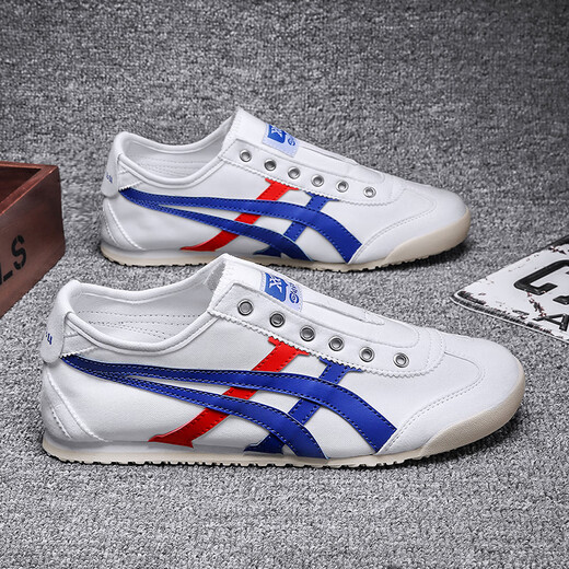 GcaoComa Putian Onitum Men's Shoes Summer Lazy Couple Canvas Shoes Small White Shoes Tiger Shoes Men Forrest Gump Shoes Women Milan 0606 Canvas Foot Style 41
