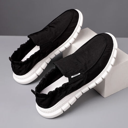 Cloth shoes men's canvas shoes comfortable, lightweight, wear-resistant, non-slip, waterproof, soft sole old Beijing one foot, lazy people, gray 881 recommended to take a larger size 39
