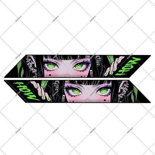 Li Lang Li Siqi bicycle sticker personalized car sticker road lower tube animation eye kill mountain bike body JDM decoration protection style 3 [one pair]