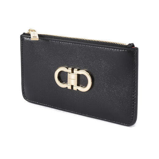 Second-hand 99 new unused Ferragamo women's bag women's leather Gancini credit card bag card holder 220629 0770767 black