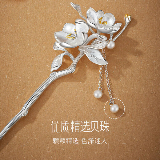 Dijing Begonia Hairpin Ancient Style Hanfu Hairpin Tassel Hairpin Hair Accessories Hairpin Gift Box Headdress Practical Hairpin Birthday Gift