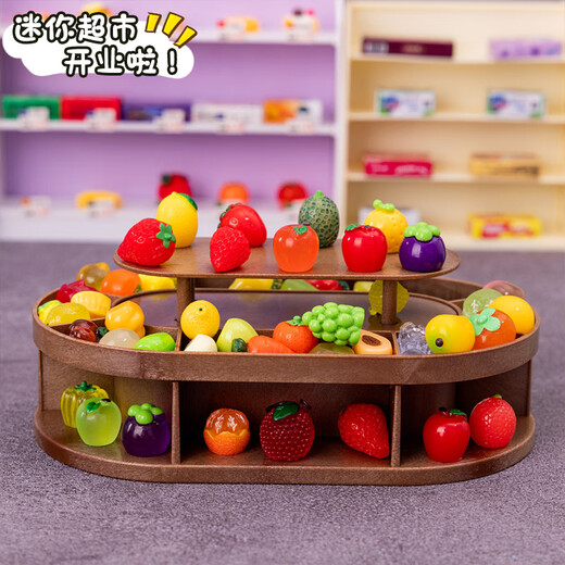 Xubeile Mini Doll House Obst und Gemüse Supermarkt Spielzeuggirl Spielhaus Simulation Mini DIY Geburtstagsgeschenk