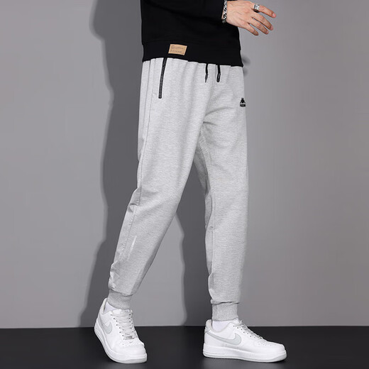 Kappa (Kappa) back-to-back casual pants for men's spring and autumn 2024 new loose large-size sports pants versatile teen casual pants black flat feet 4XL (recommended 175-190Jin [Jin equals 0.5 kg])