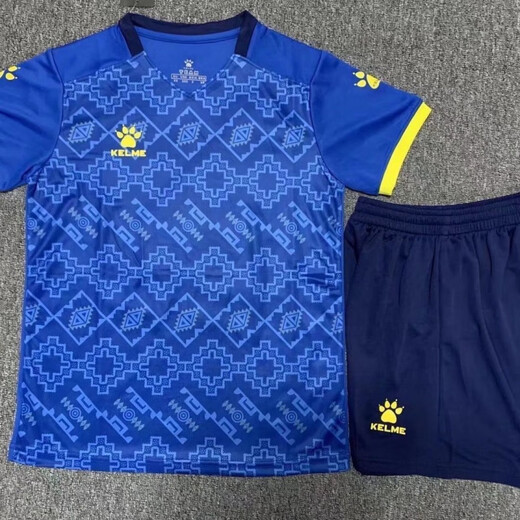 卡尔美（KELME）足球服套装短袖男成人儿童比赛训练服组队服定制印号印字球衣 1006天蓝色 3XS【115-125】