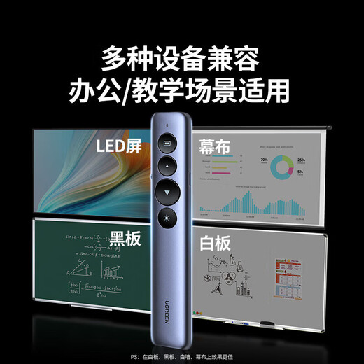 Green Network (UGREEN) page turn pen laser speech pen wireless demonstration electronic teaching stick red light green light LP479 Green light USB+ Bluetooth dual-mode model LP878-45489