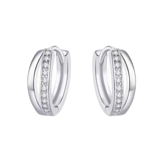 Guanpuge Fat Donglai same style pt950 platinum earrings for women PT950 moissanite double ring earrings platinum earrings temperament network platinum double ring earrings