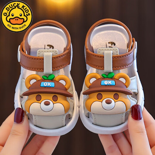 G.DUCKKIDS children's sandals in summer new style for boys' bag heads and hole shoes for small and medium-sized children and girls' babies cartoon non-slip beach shoes blue 16