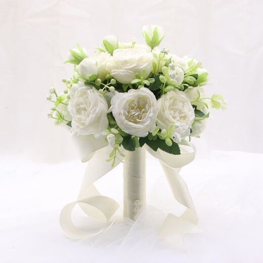Hand-held flowers bride Korean wedding wedding marriage marriage certificate simulation bouquet forest wedding photography props hand-held flowers Three lives Three Worlds wrist flowers
