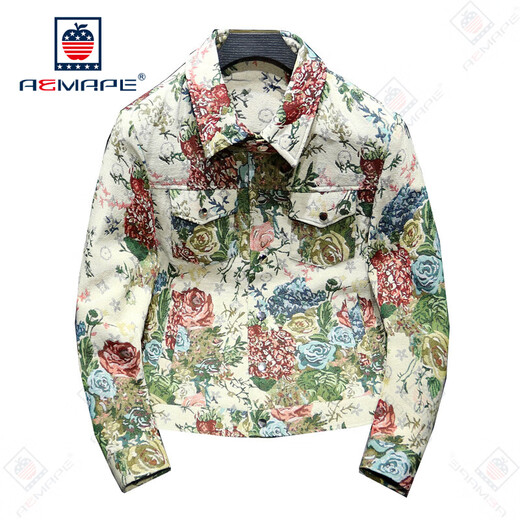 Aemape Jacke Herren European Trendy Brand hübsches gestickter Frühlings- und Herbst-Herren-Revers schlanker junger und mittlerer Jacke mit mittleren Alter 9227 Farbe Schlanker Anpassungsgröße kleiner m