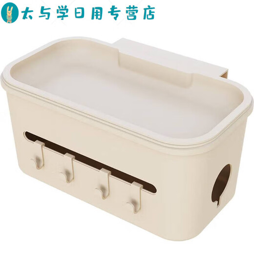族婴儿床收纳挂篮床边床头宝宝尿布台喂养台尿不湿口水巾收纳袋挂 奶油白-五合一挂篮 【5大功能】