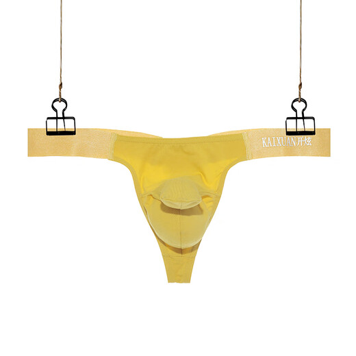 Thong men and men's sexy thong pure cotton gun bullet separation thong low waist sexy breathable elephant trunk KX017-DK: Sky Blue S recommended 90-100Jin [Jin equals 0.5 kg]