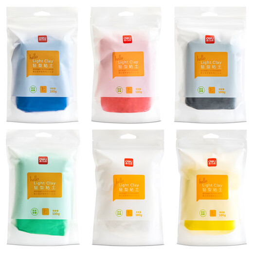 Deli 100g Große Paket Ultra -leichter Ton Kinderspielzeug Säuglinge und Kleinkinder Strand Farbe Schlamm Plastikine Weiche Tongeschenk Jungen und Mädchen DIY Handgefertigte Rot 67841