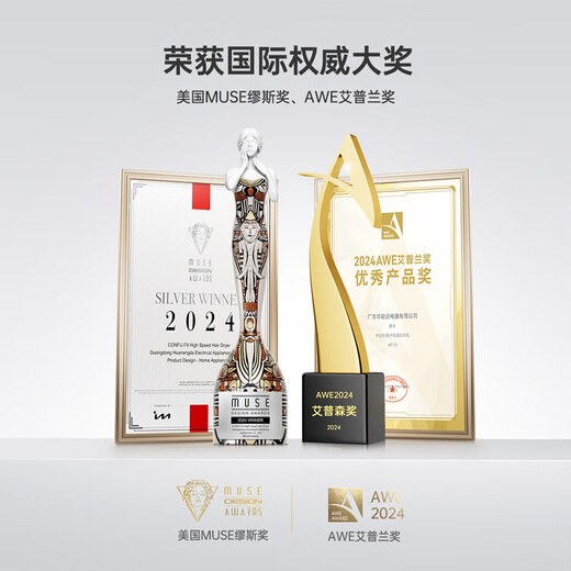 CONFU High Speed Hair Dryer Hollow Leafless Birthday New Year 520 Chinese Valentine's Day Gift for Girlfriend High Power High Wind Plasma Hair Care Hair Dryer KF-F9 110,000 RPM Plasma + Hollow Gray