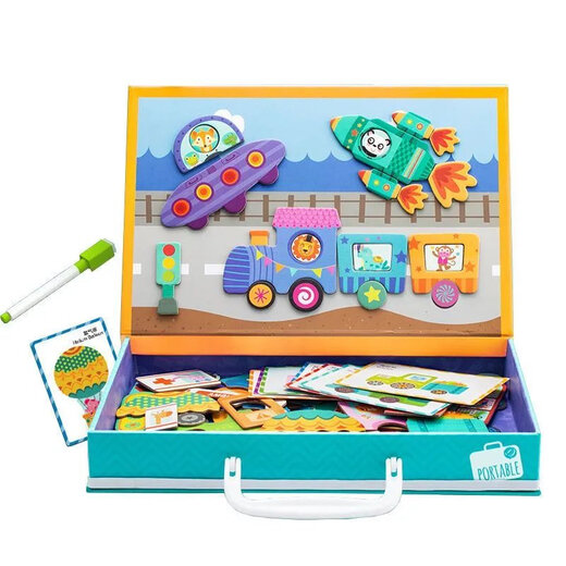 Kindermagnetpuzzle Kleider ändern Spiel Magnetische Aufkleber für Jungen und Mädchen 3-6 Jahre alte Aufkleber Spielzeug Kindergarten 5 Happy Farm