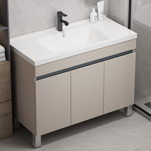 HKFF Honeycomb Gabinete de baño de aluminio Cerámica Integrada Integrada Baño Lavado Gabinete Combinación Balcón Basina Fregadero Findeo F828 Honeycomb 80cm