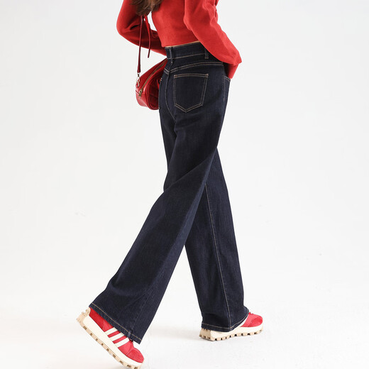 TonLion 2025 Women's Casual Straight Jeans Loose and Casual Navy 29