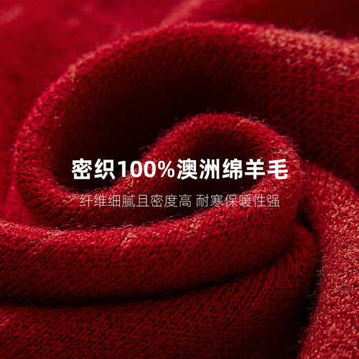 Hengyuanxiang red scarf men's winter pure wool warm high-end animal year gift scarf casual versatile Chinese red fashion 8226 khaki
