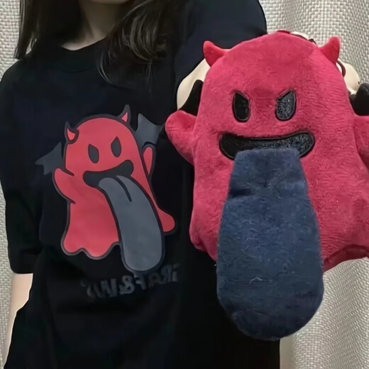 Fadenjue GRAF original brand BooGhost Cute Ghost 2.0 Earth Apple Orange Various Street Loose T-shirt Short Sleeve Black Devil 832# XL