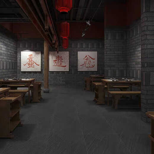黑色奢石瓷砖600x1200仿古哑光黑白根通体砖商业场所防滑耐磨地砖 75077 600*1200-物流费咨询客服