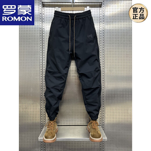 ROMON Frühjahr neue Small-Foot-Overalls für Herren, locker sitzende Outdoor-Sport-Haremshosen, hübsche Modemarke, einfarbige Freizeithosen, Khaki, M, Gewicht 100–125, Jin Jin entspricht 0,5 kg