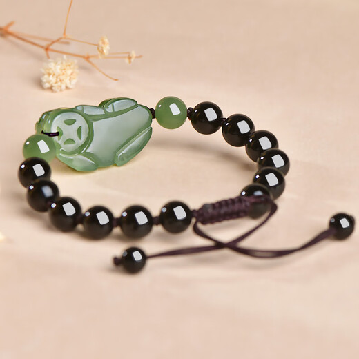 
Keyukaoju live selection Hetian jade Pixiu bracelet Men and women Pixiu bracelet Jade Hetian jade bracelet Jewelry Green jade Pixiu bracelet D1369p