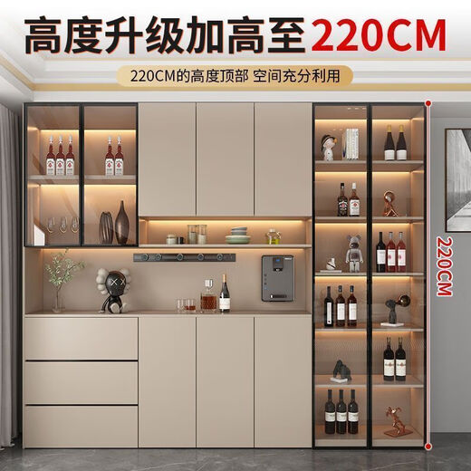顾家公爵系列实木餐边柜靠墙多功能一体柜餐厅厨房简约现代定制收纳 奶咖色 送货入户包安装 款式140*40*220