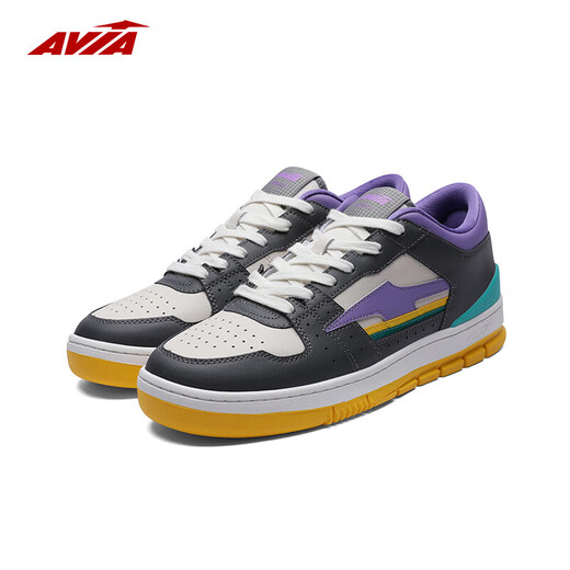 AVIA【新品】爱威亚825R美式复古男鞋情侣防滑耐磨低帮休闲运动球鞋 白灰紫 41