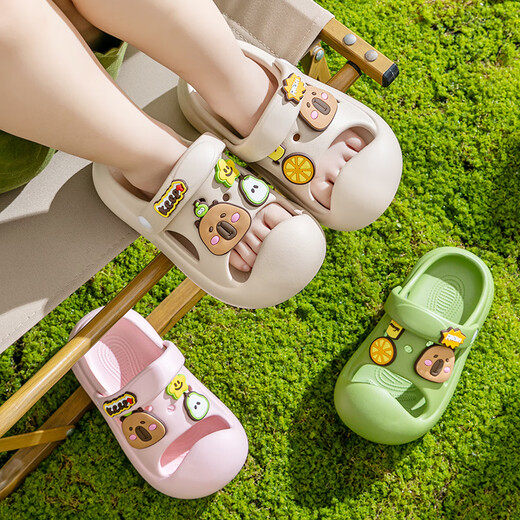 Daddy Pig Children's Slippers Boys' Summer Home Bathroom Non-Slip Girls' Middle and Large Children's Soft-soled Crocs Pink 22