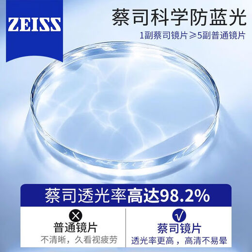 蔡司镜片 男士商务半框眼镜框 超轻纯钛眼镜架女 专业配眼镜近视V9896 枪色Z07 单镜框（带镜盒镜布）