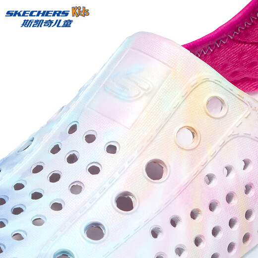 Skechers Skechers Children's Shoes Girls' Croc Shoes Beach Shoes Summer One-Piece Printed Breathable Children's Sandals 308004L Rainbow Light Pink/LTPK 37