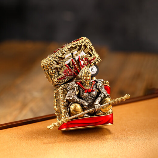 Zippo [schwarzer Wukong] Schatz helleres echtes leuchtendes schwarzes Mythos Wukong Luminous Fighting Battle Buddha High-End-Geschenk Black Wukong Kupfer (DY9902TJ) All-Code