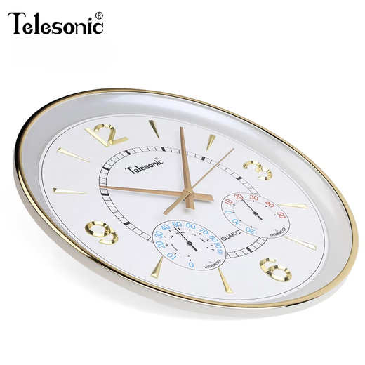 Urano Urano 4618 REDUDIO 34 cm Reloj de pared Modern Retro Temperatura y humedad Design Reloj de cuarzo Reloj colgante 6636 Negro 34 cm 34 cm