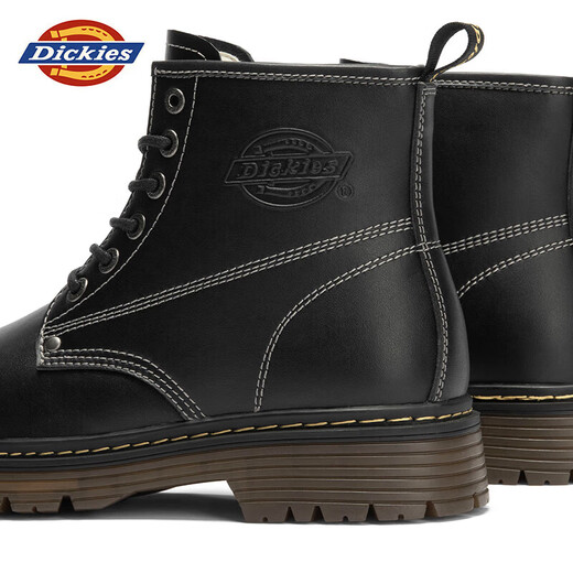 Dickies men's Martin boots fashionable men's boots comfortable outdoor boots leather boots men's British style work boots black 40