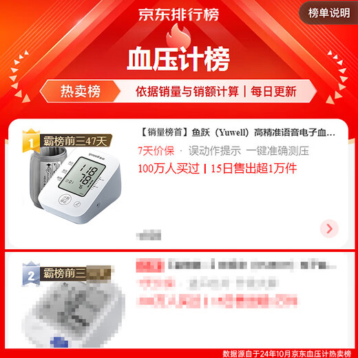 Yuwell electronic sphygmomanometer blood pressure meter for home use, high blood pressure measuring instrument for the elderly, medical high-precision measuring instrument, dual voice power supply + dual blood pressure and pulse measurement + large screen for easy viewing