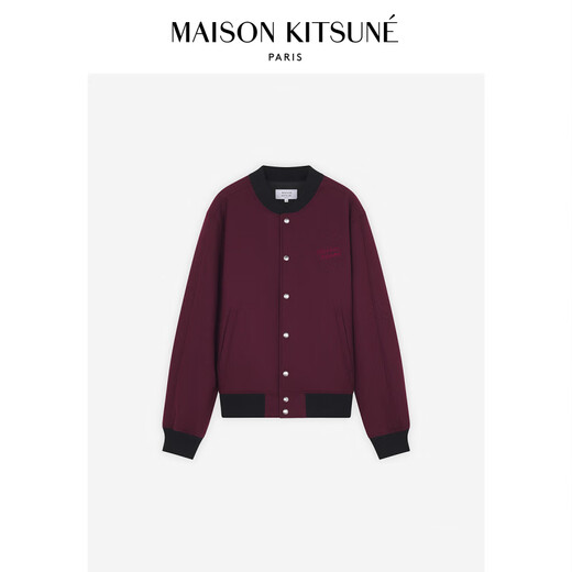 Maison Kitsune Männer und Frauen gleicher Stil Herbst und Winter Zhenli Handschrift Serie Wolle Mischung Casual Jacke P677 [Encore Red] s