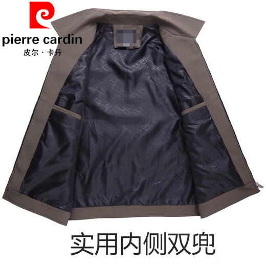 
Pierre cardin spring and autumn jacket middle-aged men's jacket casual men's thin jacket middle-aged and elderly jacket daddy coat flip collar zipper blue black 3XL 185 [recommended 15868Jin [Jin equals 0.5 kg]]