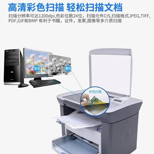 El nuevo HP M1005MFP de HP M1005MFP con láser en blanco y negro, copia integrada y impresora de escaneo para uso comercial y domicilio. HP M1005 [Cartucho de tóner de máquina de aire] Estándar oficial [impresión de computadora]