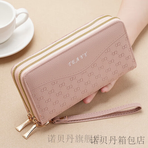 Nobeldam Wallet Growth Women's Double Pipe Bolsa de teléfono móvil Billetera para mujeres Gran capacidad Modetera de monedas Custom 211 Pink