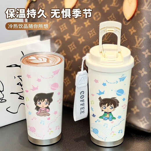Conan Water Cup Thermos Straw Coffee Copa Simple INS Altantador de alto valor Portable 316 Acero inoxidable LB BXAB15780 Anime Girl/ No Pattern 520ml con Lanyard/