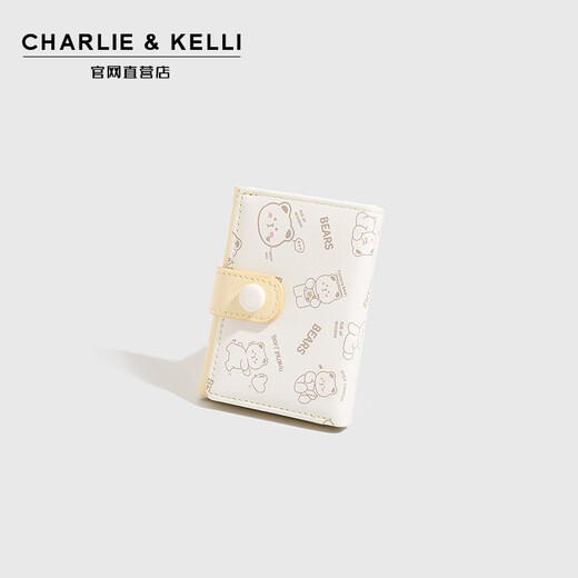 CHARLIE & KELLI官网 CK轻奢包包女包2025新款女士钱包小熊印花零钱包卡包 黄色