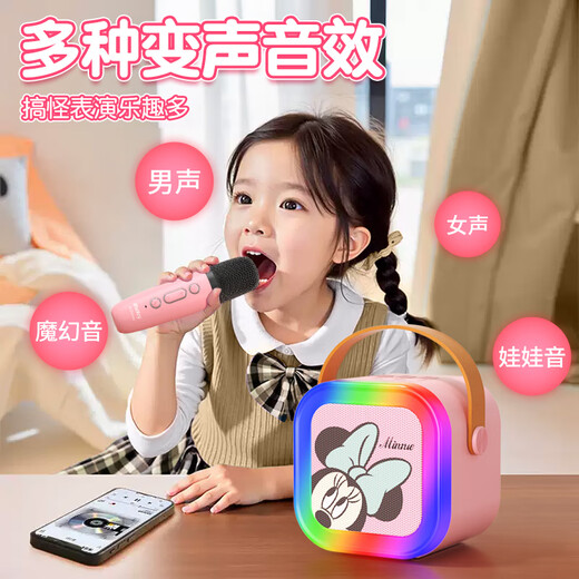 迪士尼（Disney）无线K歌麦克风音响一体儿童话筒蓝牙音箱KTV男孩女孩玩具生日礼物