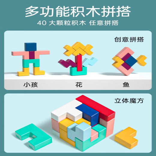 Green Field Ke toy Tetris building block puzzle for children aged 3 to 6 years old toys intelligence development brain-use birthday gift for children. Oversized Tetris + [beech magnet] 11 digital train