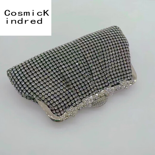 CosmicKindred new rhinestone handbag with cheongsam evening dress bag hand grab bag chain diamond bag celebrity dinner bag golden