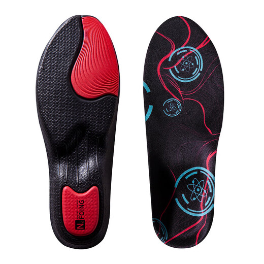 Adapté aux semelles en jeep pour l'absorption des chocs sportives, confortable, élevé élastique, amortissant et ressemble à de la merde pendant longtemps, sans être fatigué, anti-pain et antidérapant 2 paires de noir et rouge [applicable à 41 à 42 mètres] peuvent être coupées